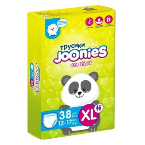 Купить: Joonies Comfort 38 шт подгузники-трусики для детей размер XL (12-17 кг)