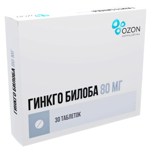 Купить: Гинкго Билоба 80 мг 30 шт таблетки покрытые пленочной оболочкой