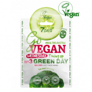 Купить: 7 Days Go Vegan маска д/лица тканевая Арт.ВСД181 25г salatos Wednesday GREEN DAY Для настоящих зайчиков