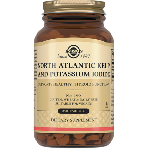 Купить: Solgar Йод из бурых водорослей и йодида калия 200 мкг 250 шт таблетки
