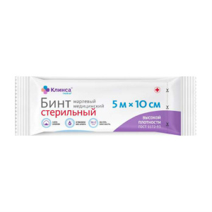 Купить: Клинса 5 м х 10 см бинт стерильный высокой плотности