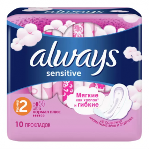 Купить: Always Ultra Normal Plus Sensitive 10 шт прокладки гигиенические с крылышками