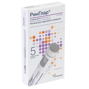 Купить: РинГлар 100 ЕД/мл 3 мл 5 шт раствор для подкожного введения картриджи в шприц-ручках Ринастра II