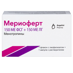 Купить: Мериоферт 150 МЕ + 150 МЕ лиофилизат для приготовления раствора для внутримышечного и подкожного введения