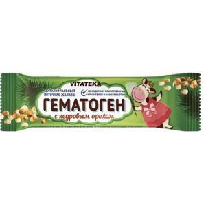 Купить: Гематоген Витатека с кедровым орехом 40 г плитка