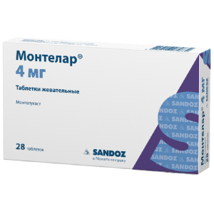 Купить: Монтелар 4 мг 28 шт таблетки жевательные