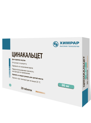Купить: Цинакальцет 30 мг 28 шт таблетки покрытые пленочной оболочкой
