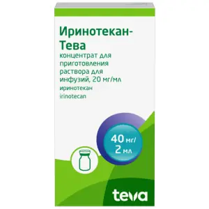 Купить Иринотекан-Тева 20 мг/мл 2 мл 1 шт концентрат для приготовления раствора для инфузий флакон
