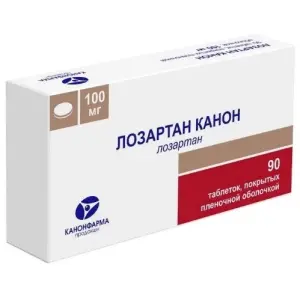 Купить Лозартан Канон 100 мг 90 шт таблетки покрытые пленочной оболочкой
