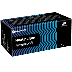 Купить Ивабрадин Медисорб 5 мг 28 шт таблетки покрытые пленочной оболочкой