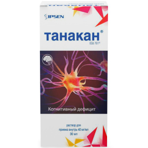 Купить: Танакан 40 мг/мл 30 мл раствор для приема внутрь + пипетка-капельница