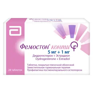 Купить Фемостон Конти 1/5 28 шт таблетки покрытые пленочной оболочкой