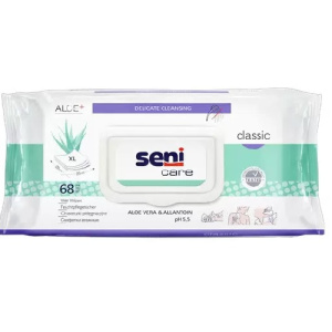 Купить: Seni Care Classic 68 шт салфетки влажные с алоэ вера и аллантоином