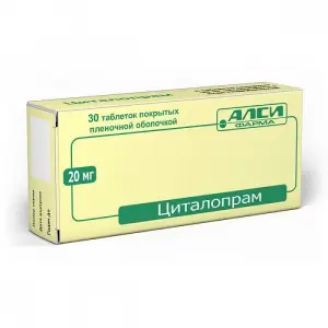 Купить Циталопрам-Алси 20 мг 30 шт таблетки покрытые пленочной оболочкой