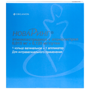 Купить: НоваРинг 15 мкг + 120 мкг 1 шт кольцо вагинальное с аппликатором