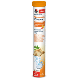 Купить: Доппельгерц Актив Женьшень Таурин 15 шт таблетки шипучие с вкусом цитрусовых фруктов