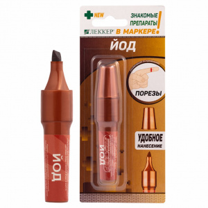 Купить: Йод-Леккер 5 % 5 мл 1 шт раствор спиртовой с твердым пористым стержнем тип 2
