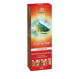 Купить: Акулий жир и Пчелиный яд 75 мл крем для спины и поясницы массажный разогревающий