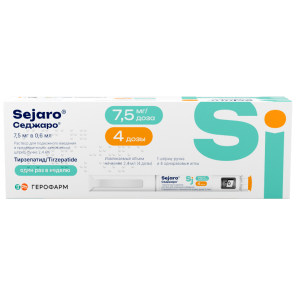 Купить: Седжаро 7,5 мг/доз 2,4 мл 1 шт раствор для подкожного введения шприц-ручка + иглы одноразовые 4 шт
