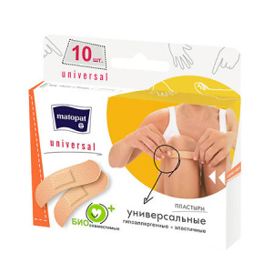 Купить: Матопат 10 шт 7,6 см X 1,9 см пластырь универсальный 