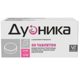 Купить: Дуоника 10 мг + 10 мг 60 шт таблетки кишечнорастворимые покрытые пленочной оболочкой