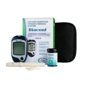 Купить: Diacont Voice глюкометр с функцией голосового сопровождения набор