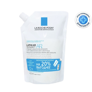 Купить: La Roche-Posay Lipikar Syndet AP+ 400 мл крем-гель липидовосстанавливающий очищающий  для лица и тела у взрослых детей и новорожденных младенцев рефил (сменный блок)