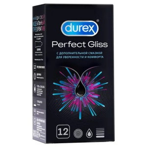Купить: Durex Perfect Gliss 12 шт презервативы из натурального латекса