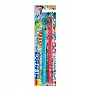 Купить Curaprox ultrasoft summer 2021 2 шт набор зубных щеток (голубая, малиновая)