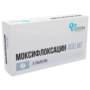 Купить: Моксифлоксацин 400 мг 5 шт таблетки покрытые пленочной оболочкой