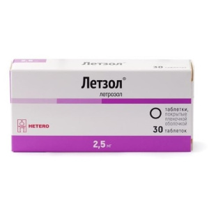 Купить: Летзол 2,5 мг 30 шт таблетки покрытые пленочной оболочкой