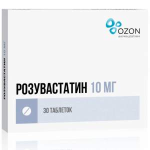 Купить: Розувастатин 10 мг 30 шт таблетки покрытые пленочной оболочкой