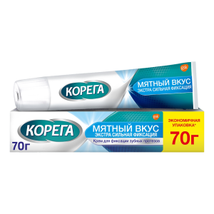 Купить: Корега Экстра Сильный крем для фиксации зубных протезов 70 г 2 шт мятный вкус