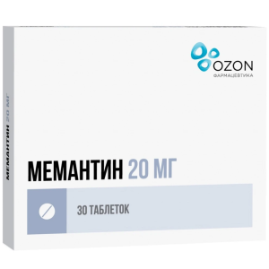Купить: Мемантин 20 мг 30 шт таблетки покрытые пленочной оболочкой