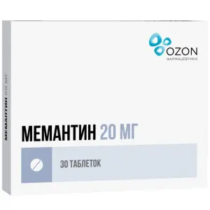 Купить Мемантин 20 мг 30 шт таблетки покрытые пленочной оболочкой
