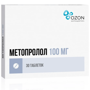 Купить: Метопролол 100 мг 30 шт таблетки