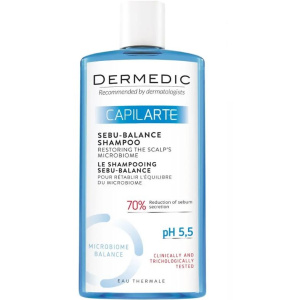 Купить: Dermedic Capilarte 300 мл шампунь для жирных волос восстанавливающий микробиом кожи головы
