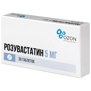Купить: Розувастатин 5 мг 30 шт таблетки покрытые пленочной оболочкой