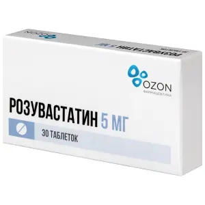 Купить Розувастатин 5 мг 30 шт таблетки покрытые пленочной оболочкой