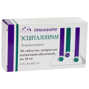 Купить: Эсциталопрам 10 мг 30 шт таблетки покрытые пленочной оболочкой