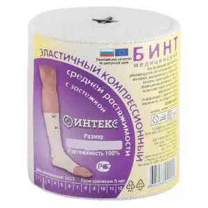 Купить Интекс 8 см X 3 м бинт эластичный средней растяжимости с застежками