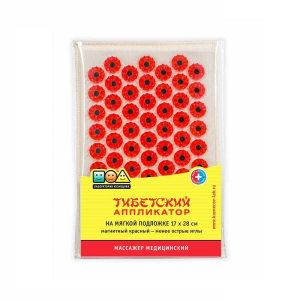 Купить: Иппликатор Кузнецова Тибетский 17 см x 28 см 1 шт на мягкой подложке красный