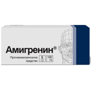 Купить: Амигренин 100 мг 6 шт таблетки покрытые пленочной оболочкой