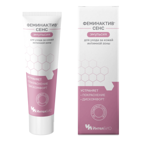 Купить: Феминактив Сенс 50 мл эмульсия для ухода за кожей интимной зоны туба