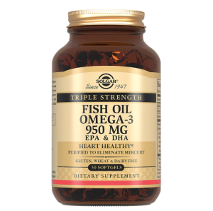 Купить: Solgar Тройная Омега-3 950 мг ЭПК и ДГК 50 шт капсулы