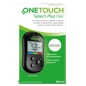 Купить: OneTouch Select Plus Flex глюкометр система контроля уровня глюкозы в крови портативная + ручка для прокалывания + ланцеты