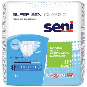 Купить: Seni Super Classic подгузники 10 шт размер M 6 капель