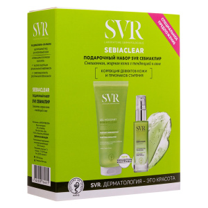 Купить: SVR Sebiaclear набор для лица Serum 30мл сыворотка + Gel Moussant 200мл мусс пенящийся