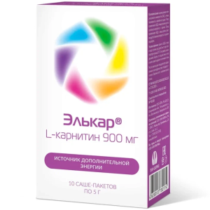 Купить: Элькар 900 мг 5 г 10 шт порошок для приготовления раствора для приема внутрь саше-пакеты