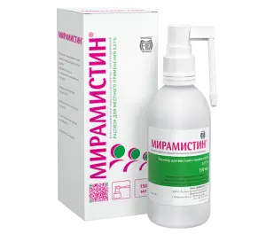 Купить Мирамистин 0,01 % 150 мл раствор для местного применения в комплекте с насадкой-распылителем